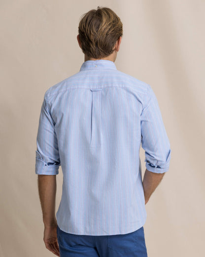 Southern Tide Beachside Charleston Oxford Stripe Sport Shirt For Men|Sale