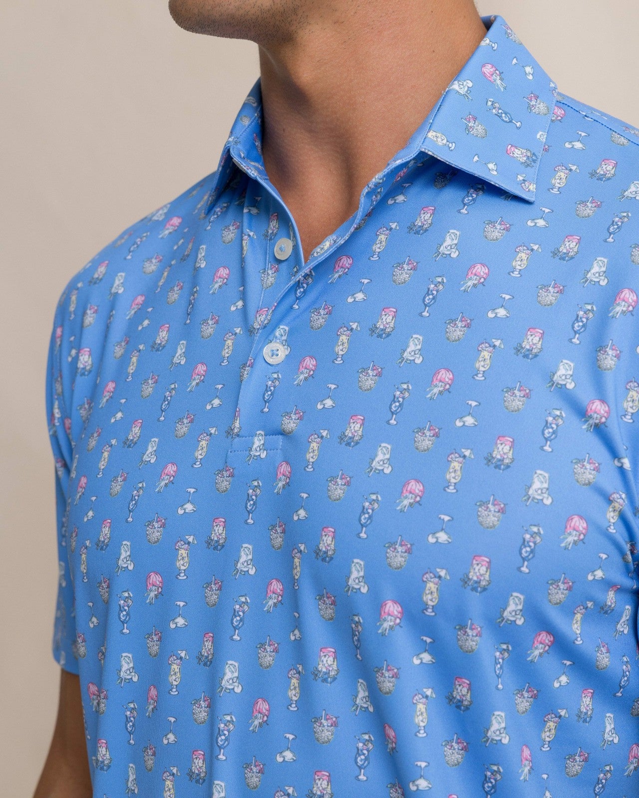 Southern Tide Driver Tropical Drink Printed Polo For Men|Sale