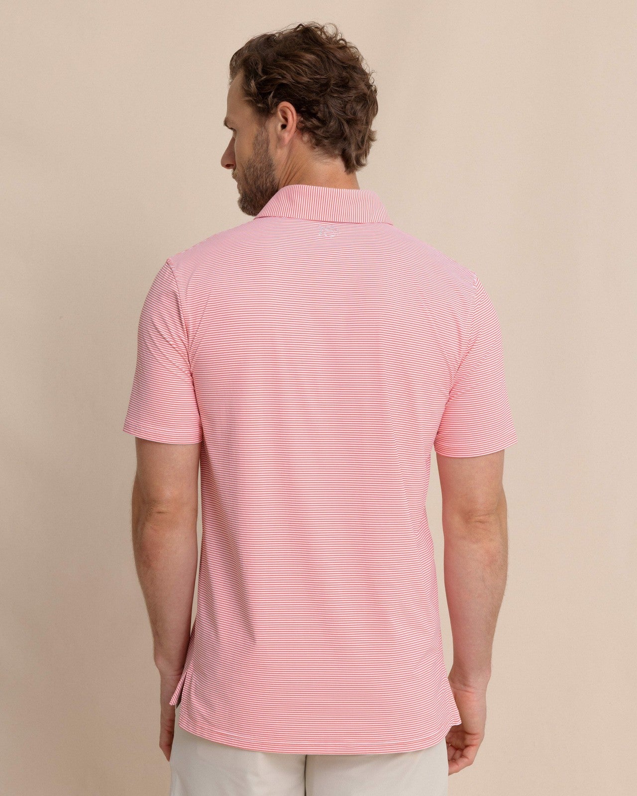 Southern Tide brrr°®-eeze Meadowbrook Stripe Polo - Coral For Men|Sale