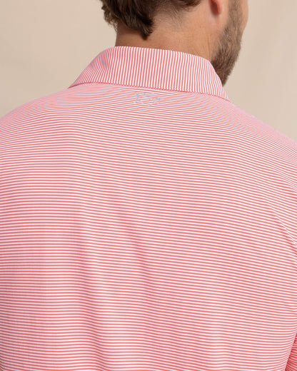 Southern Tide brrr°®-eeze Meadowbrook Stripe Polo - Coral For Men|Sale