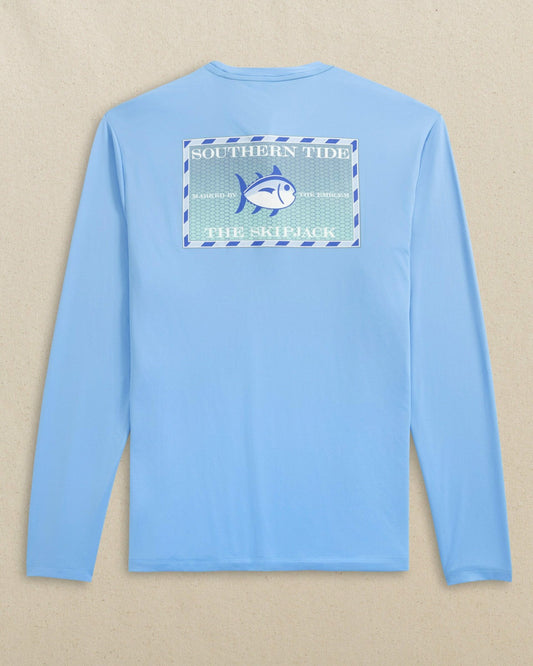 Southern Tide Grey Marlin Long Sleeve Performance T-Shirt For Men|Sale