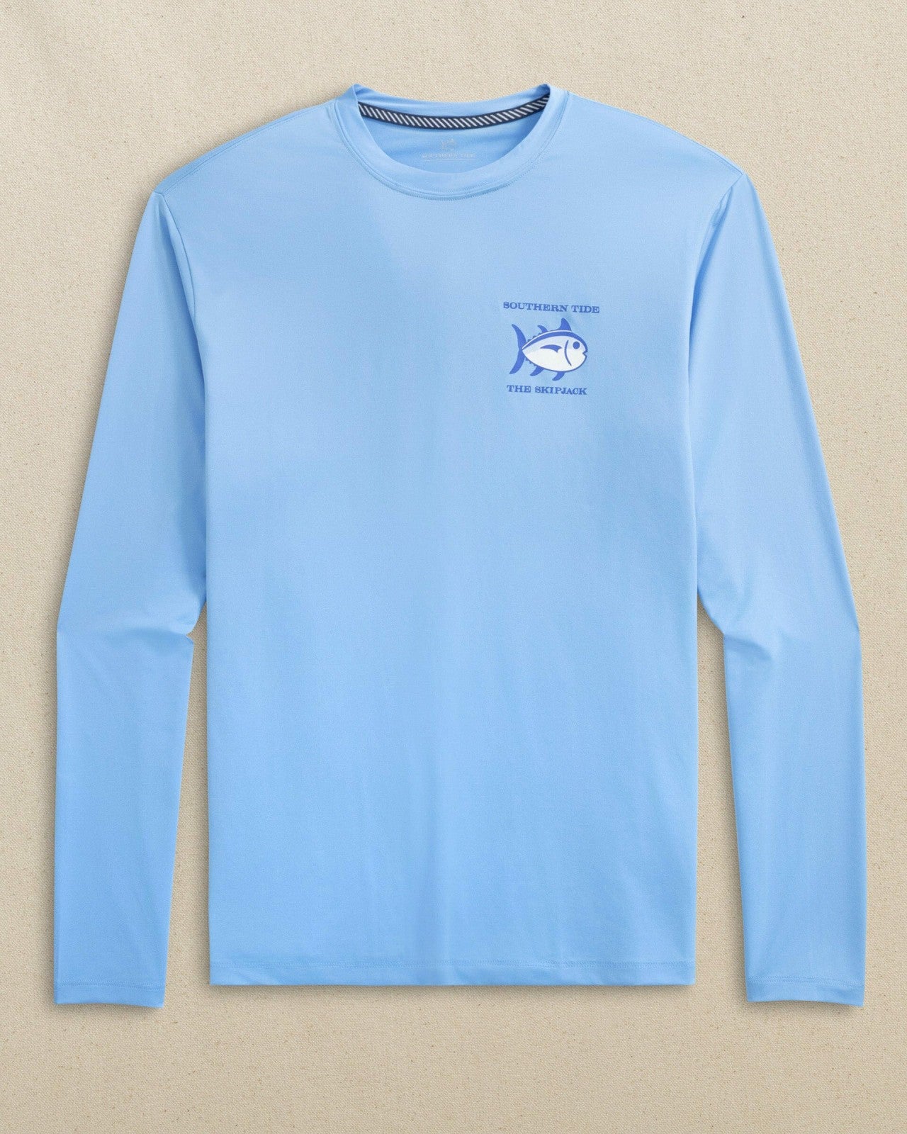 Southern Tide Grey Marlin Long Sleeve Performance T-Shirt For Men|Sale