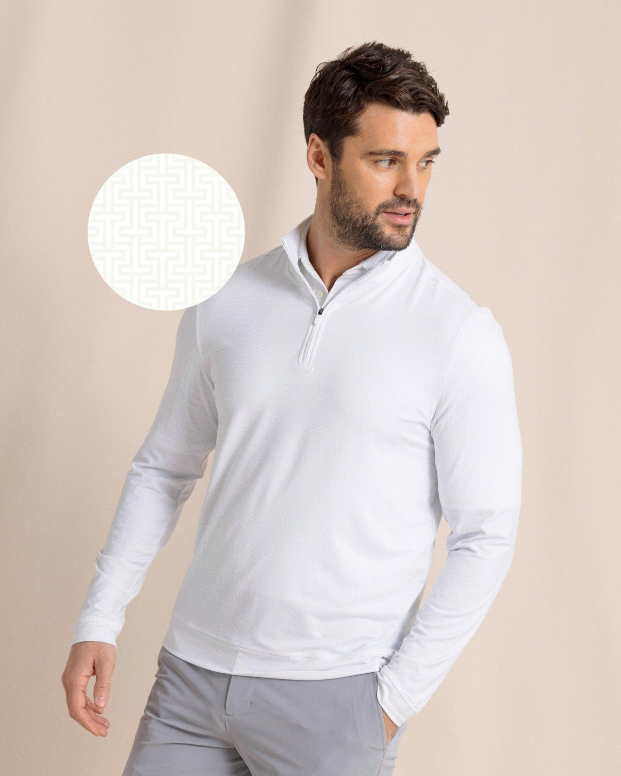 Southern Tide Cruiser ST Geo Printed Quarter Zip For Men|Sale