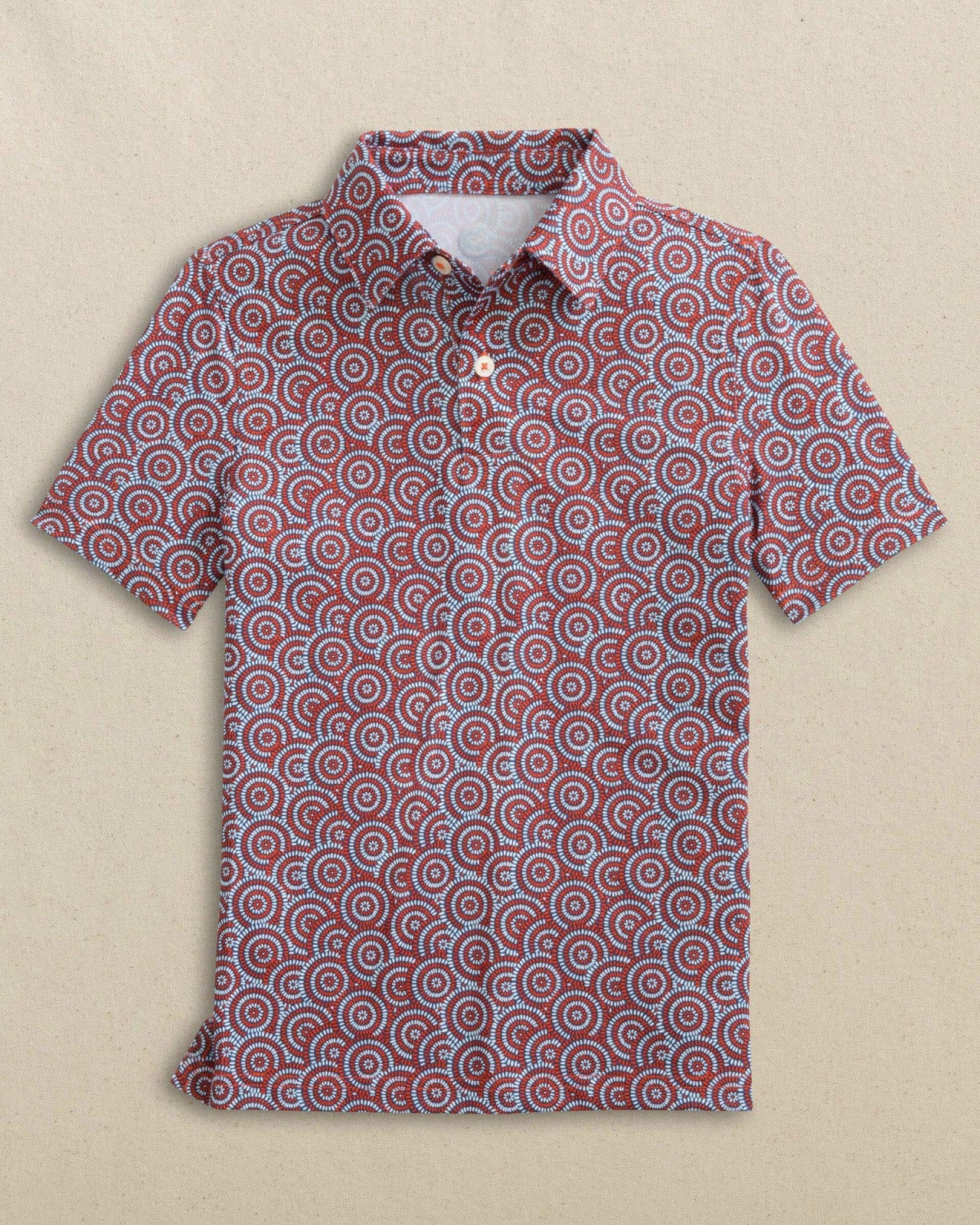 Southern Tide Boys Driver Firecracker Printed Performance Polo For Men|Kids