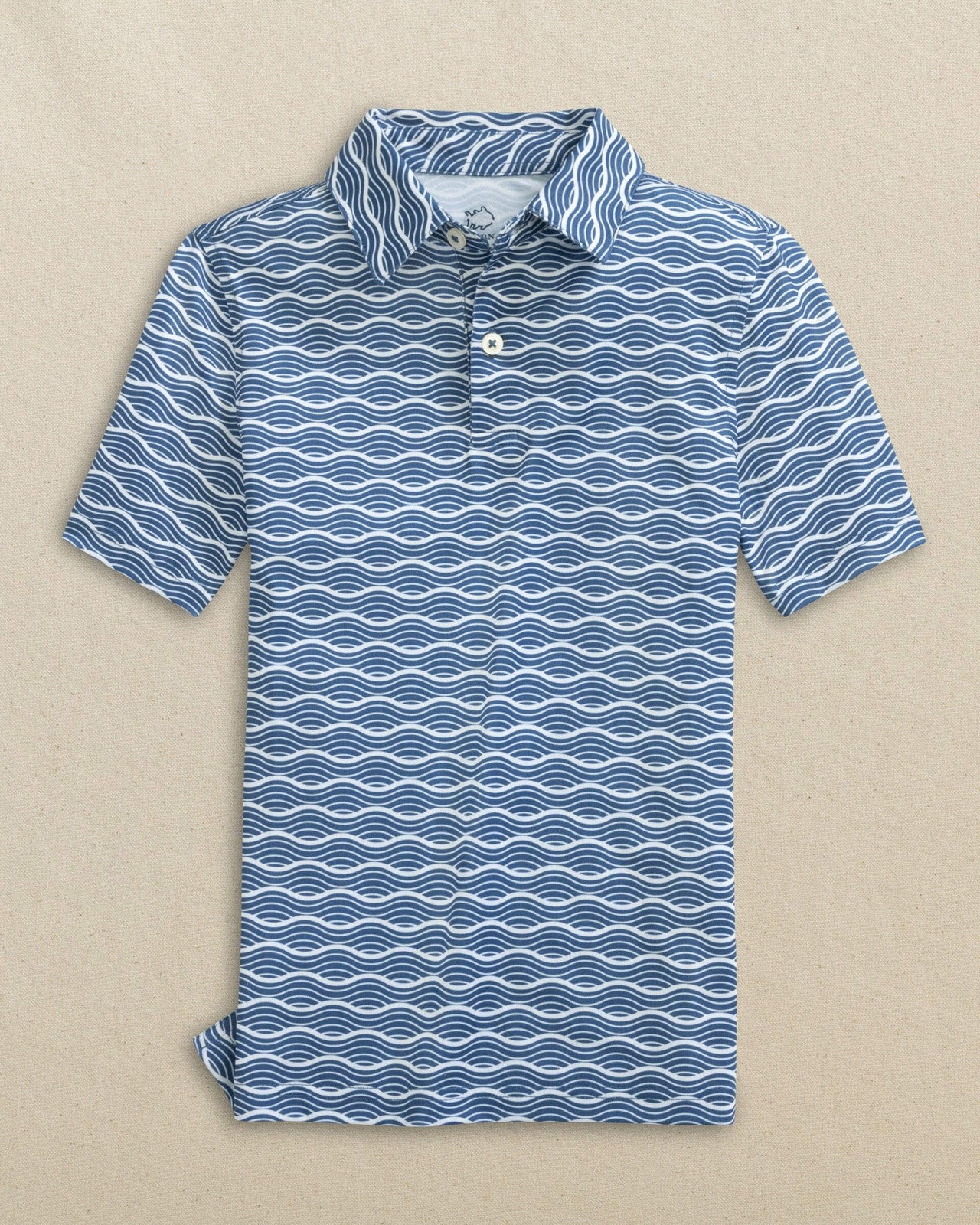 Southern Tide Boys Driver Waves Printed Performance Polo For Men|Kids