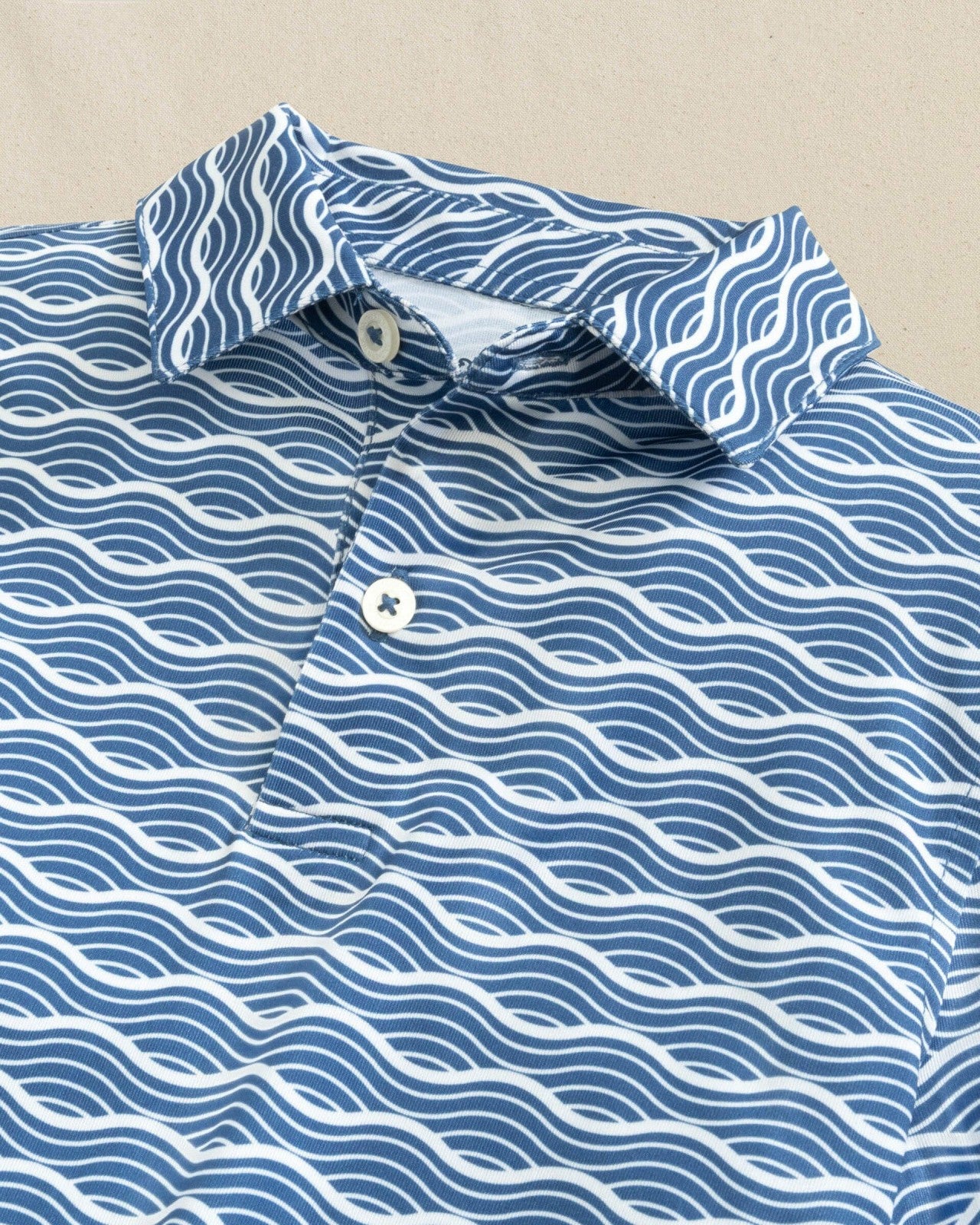 Southern Tide Boys Driver Waves Printed Performance Polo For Men|Kids