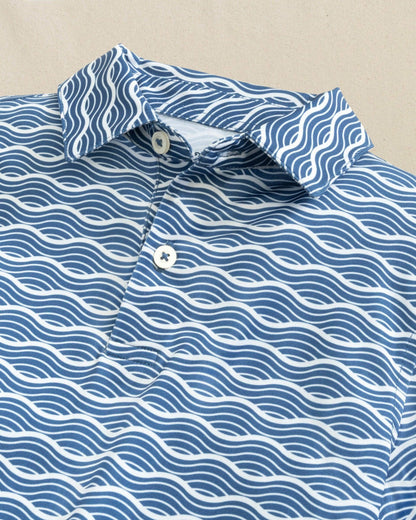 Southern Tide Boys Driver Waves Printed Performance Polo For Men|Kids
