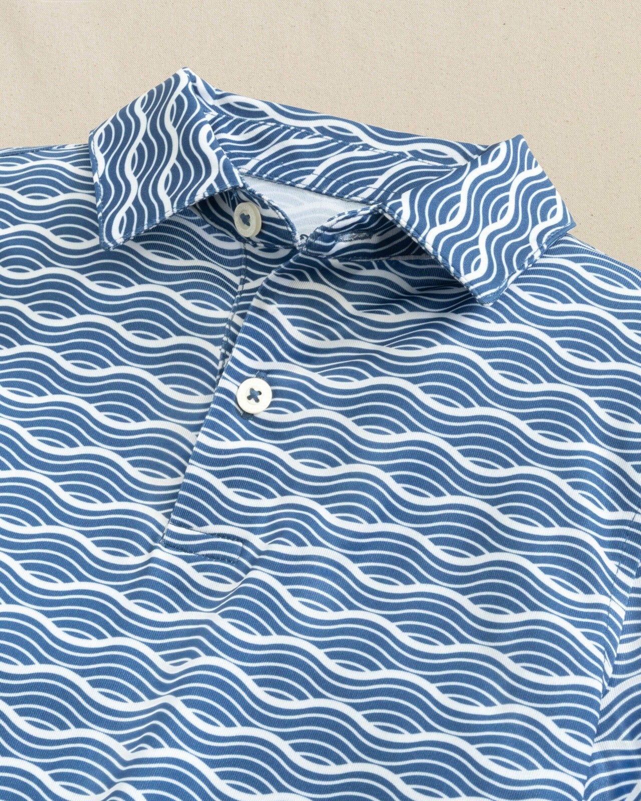 Southern Tide Boys Driver Waves Printed Performance Polo For Men|Kids