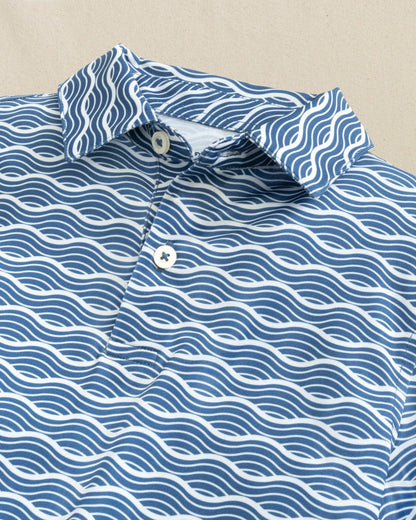 Southern Tide Boys Driver Waves Printed Performance Polo For Men|Kids