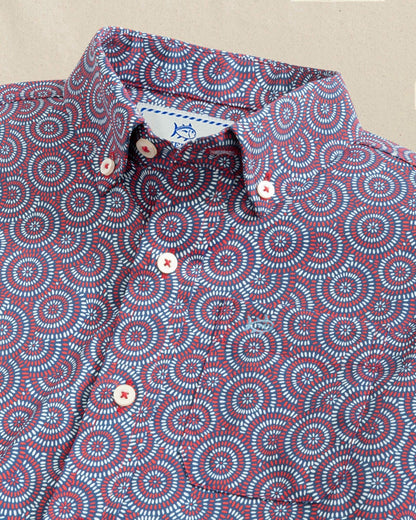 Southern Tide Boys Fireworks Short Sleeve Sport Shirt For Men|Kids