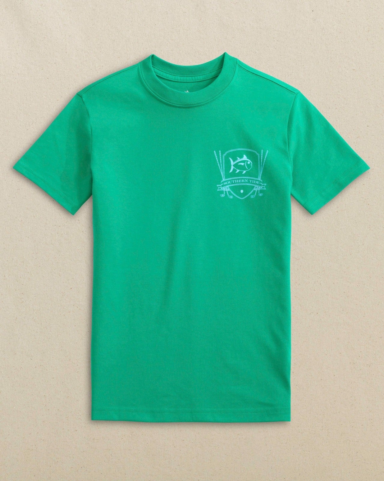 Southern Tide Kids Skipjack Classic Badge Short Sleeve T-Shirt For Men|Kids