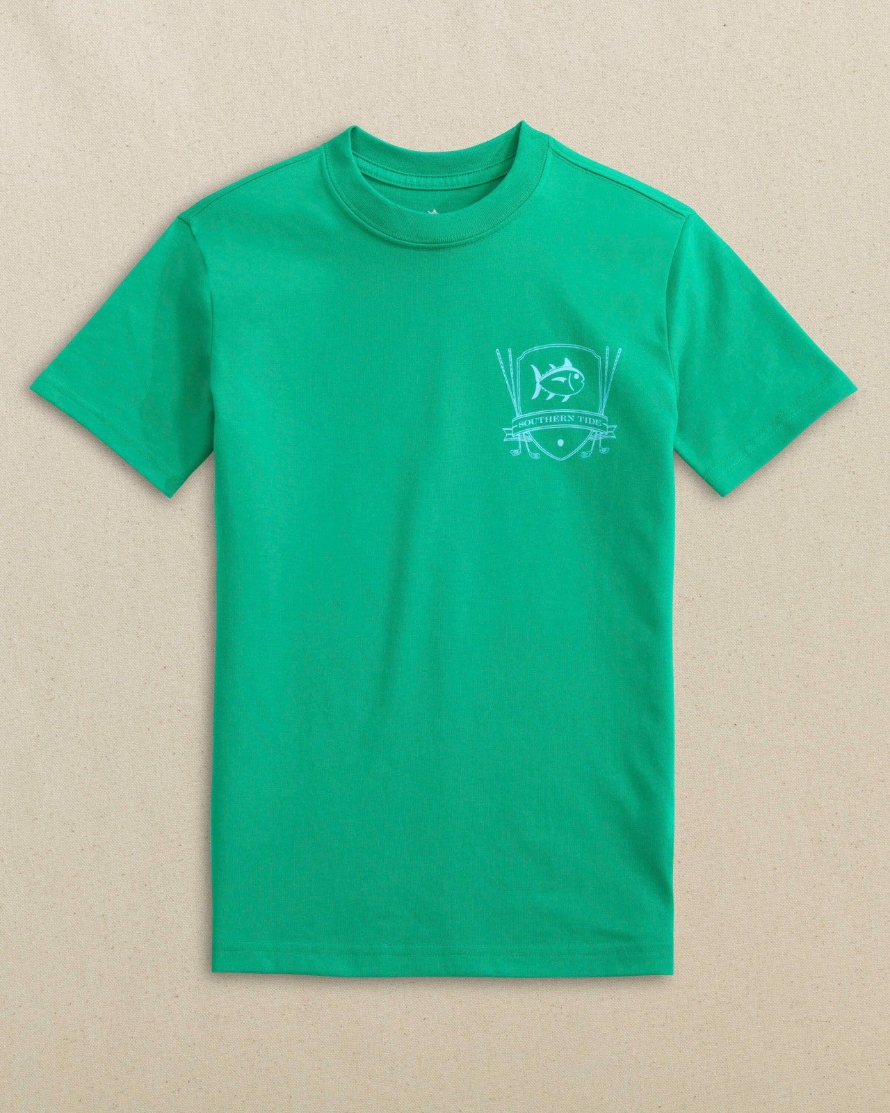 Southern Tide Kids Skipjack Classic Badge Short Sleeve T-Shirt For Men|Kids
