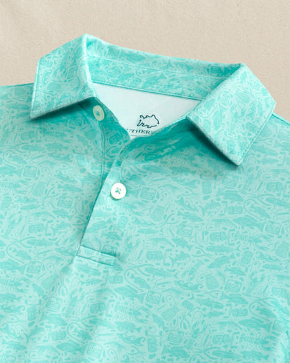 Southern Tide Boys Driver Seawatch Printed Performance Polo For Men|Kids