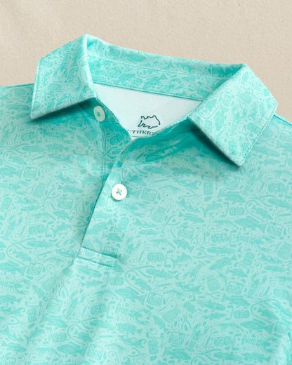 Southern Tide Boys Driver Seawatch Printed Performance Polo For Men|Kids