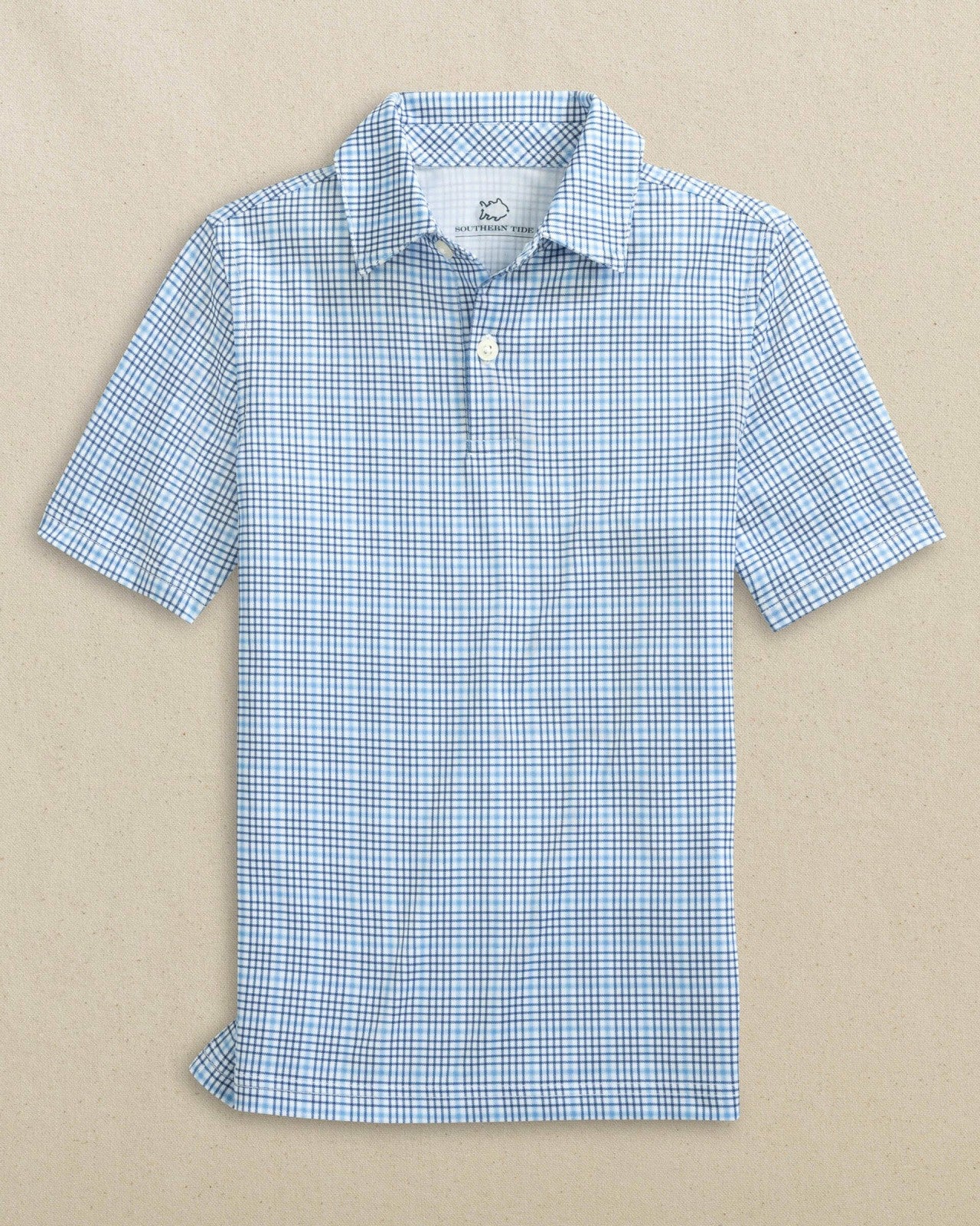 Southern Tide Boys Driver Plaid Performance Polo For Men|Kids