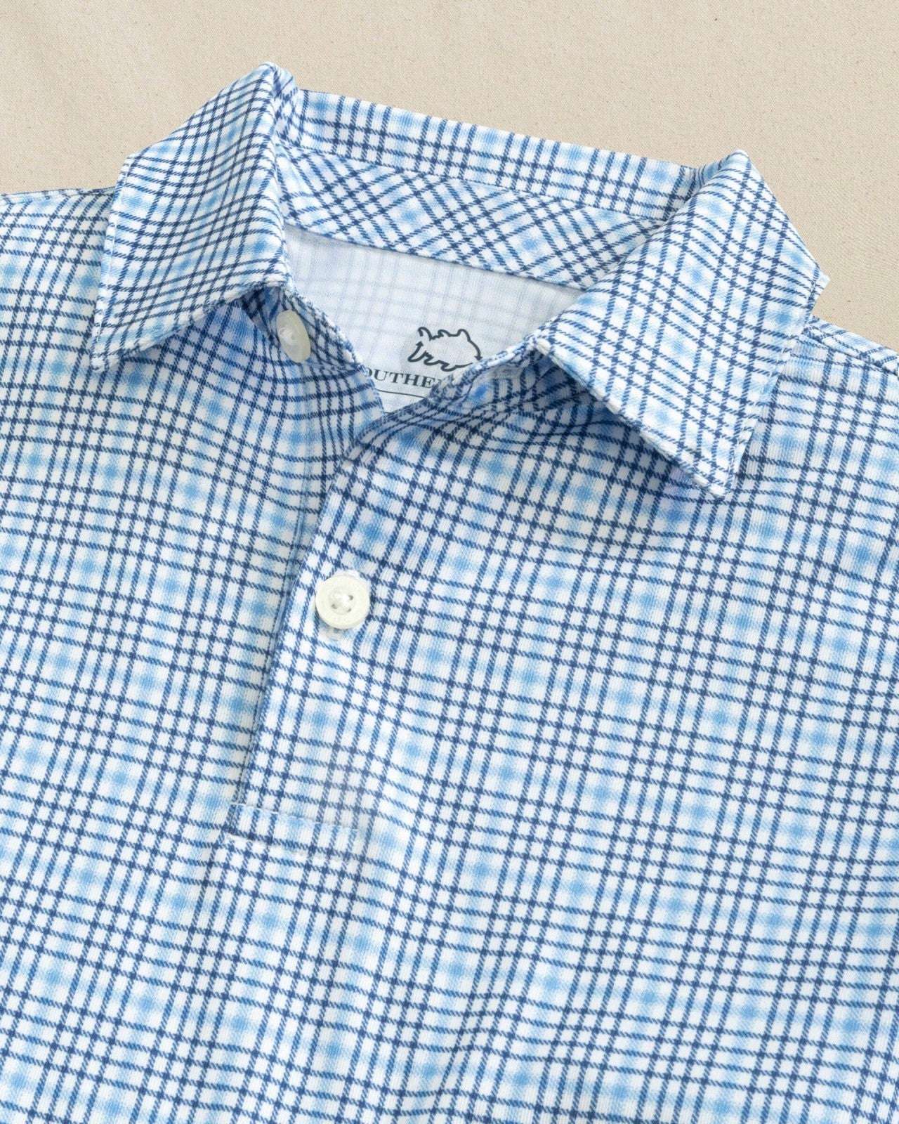 Southern Tide Boys Driver Plaid Performance Polo For Men|Kids