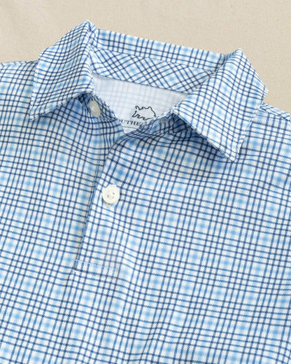 Southern Tide Boys Driver Plaid Performance Polo For Men|Kids