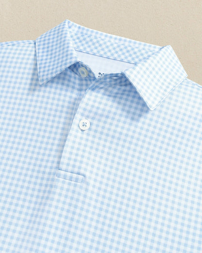Southern Tide Boys Driver Gingham Printed Performance Polo For Men|Kids