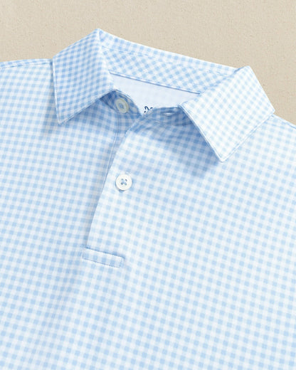 Southern Tide Boys Driver Gingham Printed Performance Polo For Men|Kids