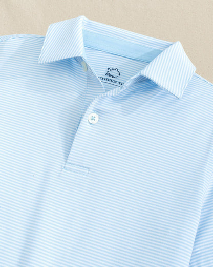 Southern Tide Boys Driver Meadowbrook Stripe Performance Polo For Men|Kids