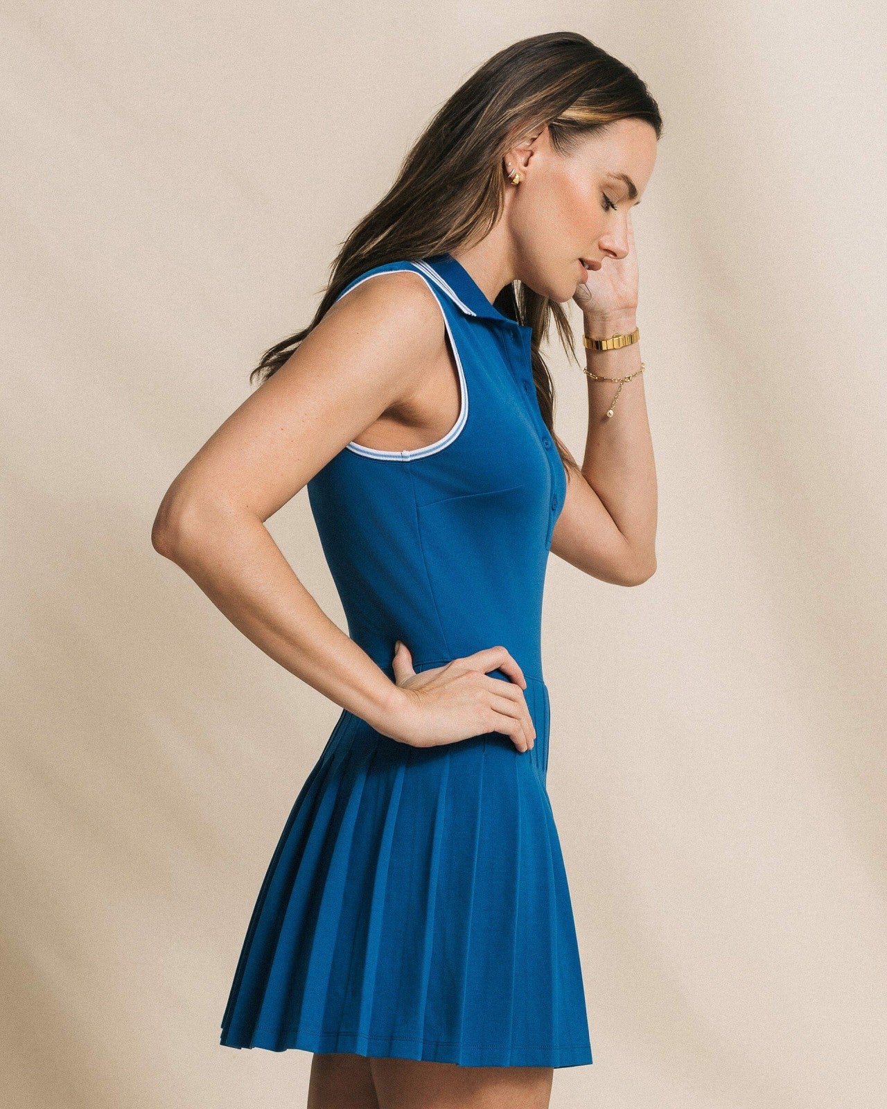Southern Tide Ella Sleeveless Pleated Tennis Dress For Women