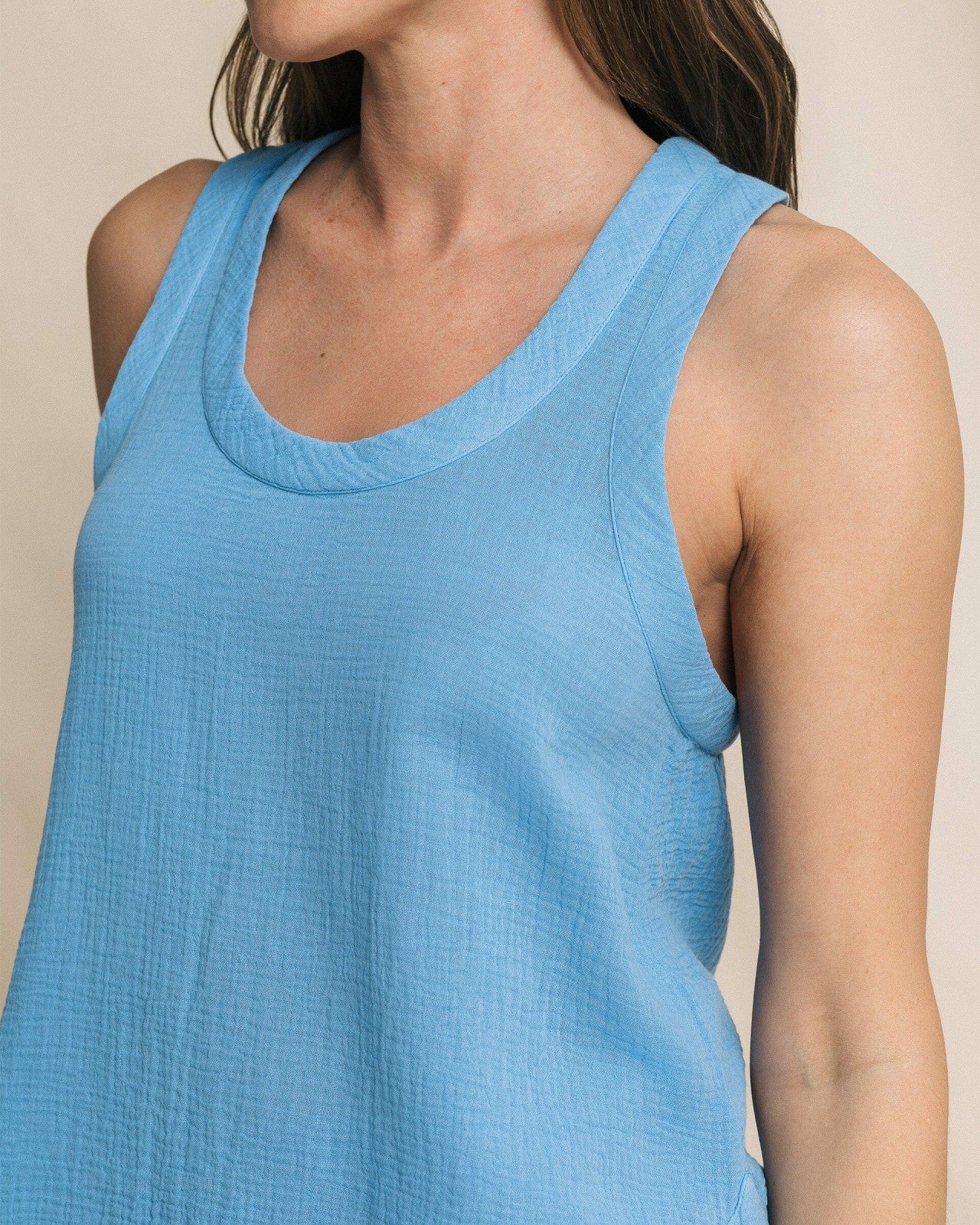 Southern Tide Leila Double Cloth Solid Tank For Women