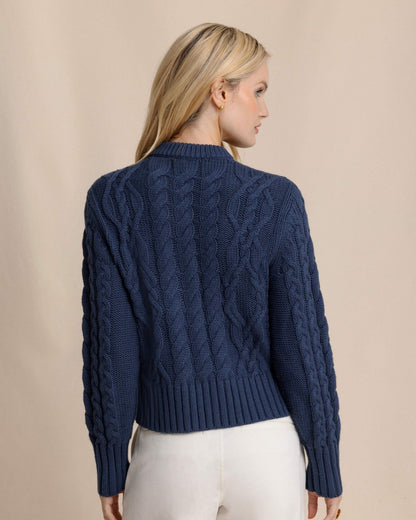 Southern Tide Clarke Cable Knit Cardigan - Dress Blue For Women