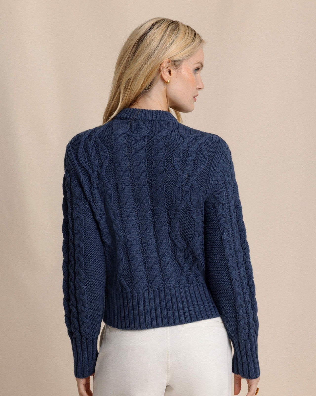 Southern Tide Clarke Cable Knit Cardigan - Dress Blue For Women