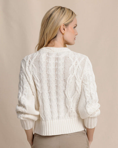 Southern Tide Clarke Cable Knit Cardigan - Sand White For Women