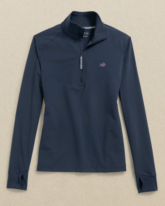 Southern Tide USA Flag Skipjack Runaround Quarter Zip For Women
