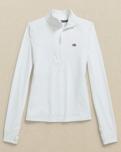 Southern Tide USA Flag Skipjack Runaround Quarter Zip For Women
