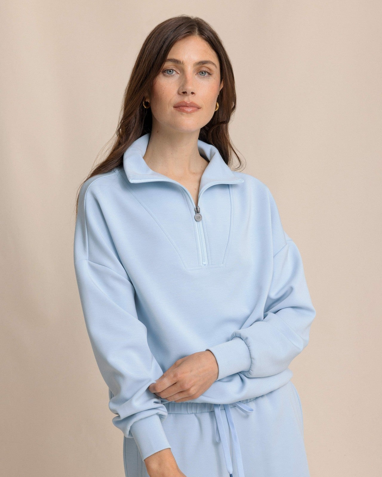 Southern Tide Danielle Luxe Lounge Quarter Zip For Women|Sale