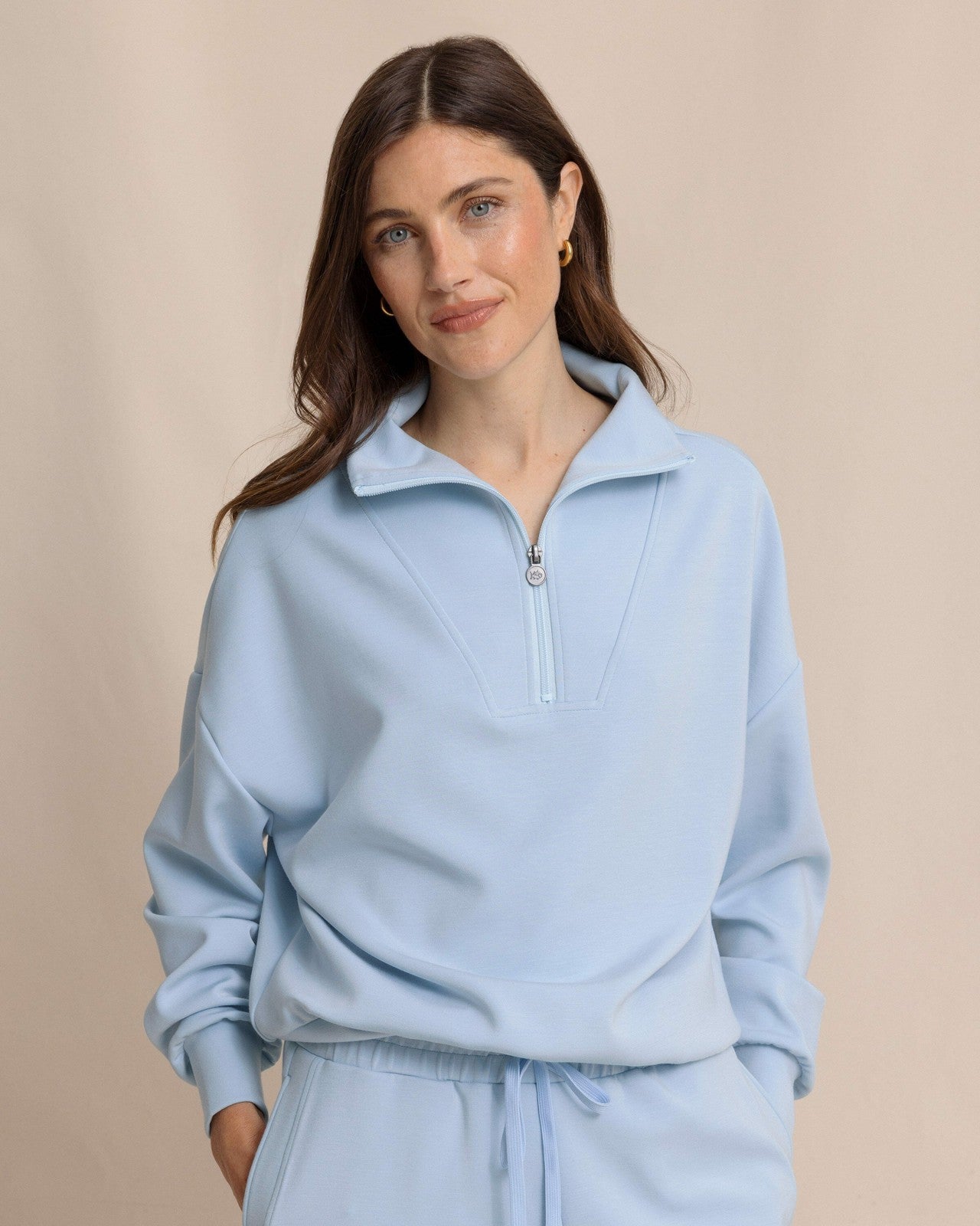 Southern Tide Danielle Luxe Lounge Quarter Zip For Women|Sale