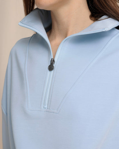 Southern Tide Danielle Luxe Lounge Quarter Zip For Women|Sale