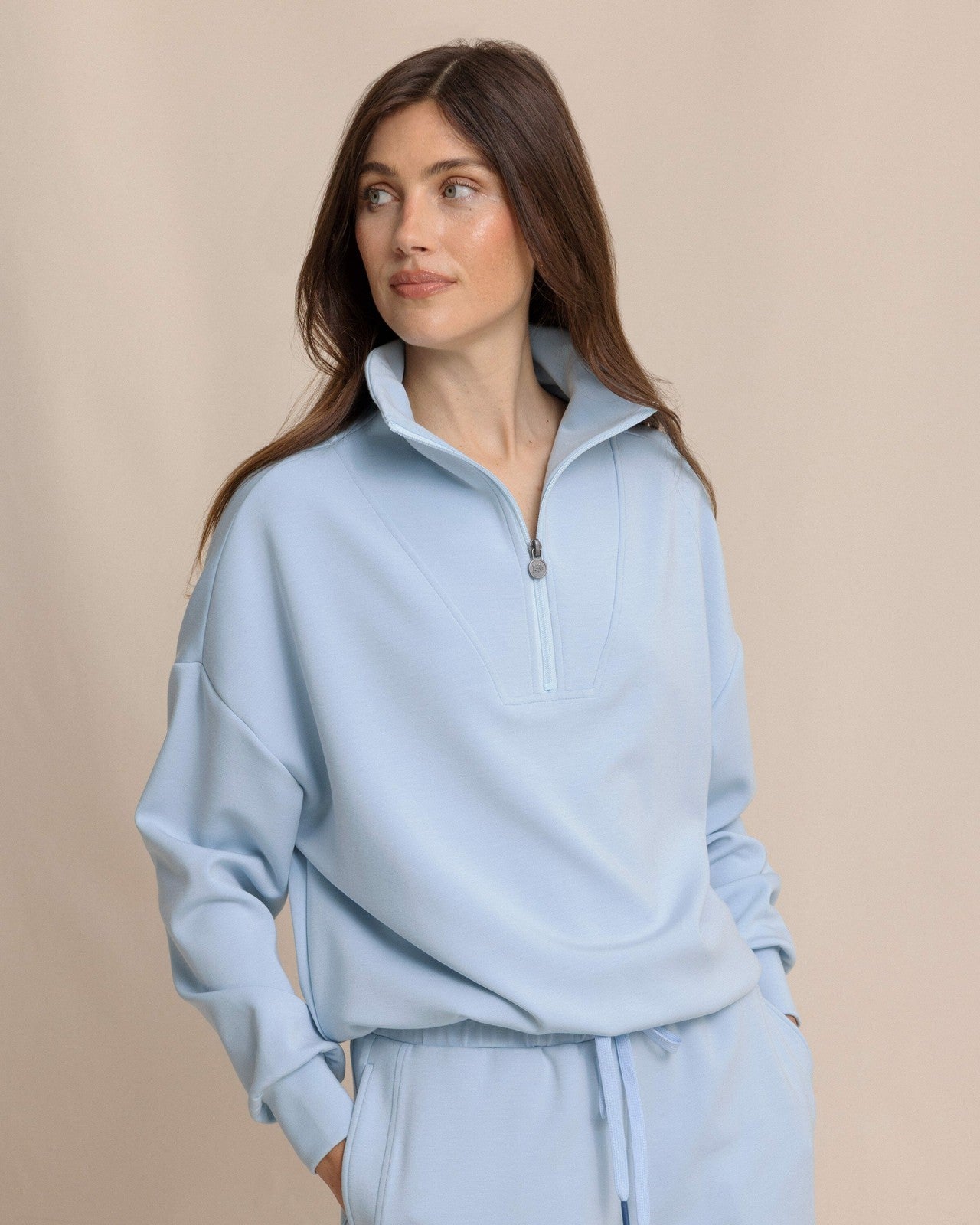 Southern Tide Danielle Luxe Lounge Quarter Zip For Women|Sale