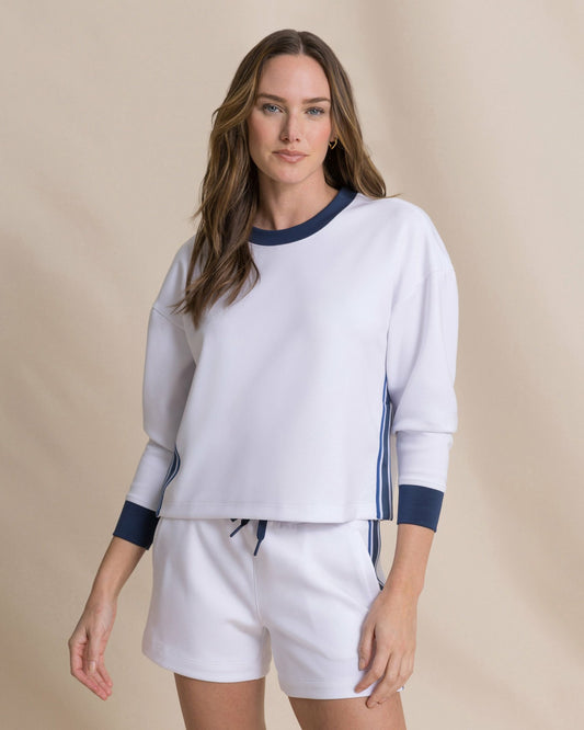 Southern Tide Sabina Sweatshirt with Side Stripe For Women|Sale