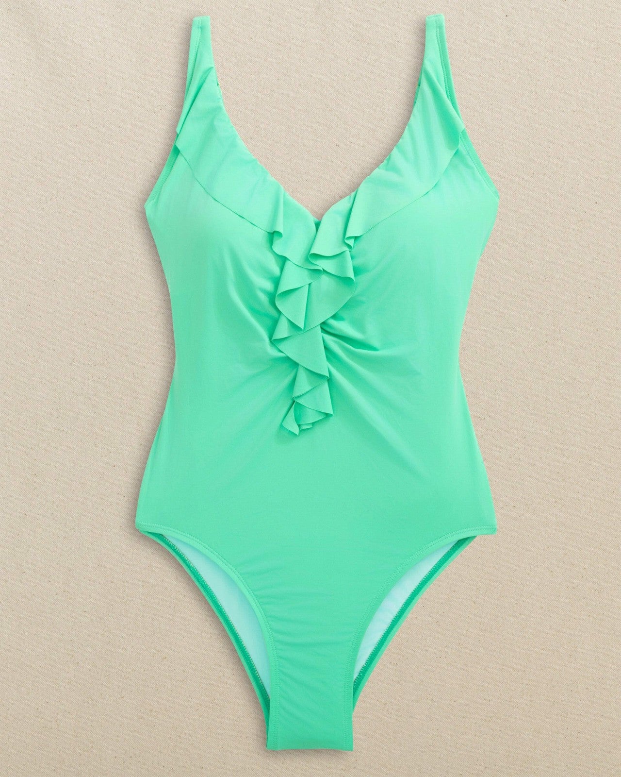 Southern Tide Solid Ruffle One-Piece Swimsuit For Women