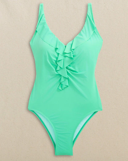 Southern Tide Solid Ruffle One-Piece Swimsuit For Women