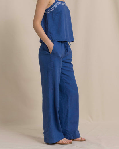 Southern Tide Laken Linen Wide Leg Pant - Nautical Blue For Women