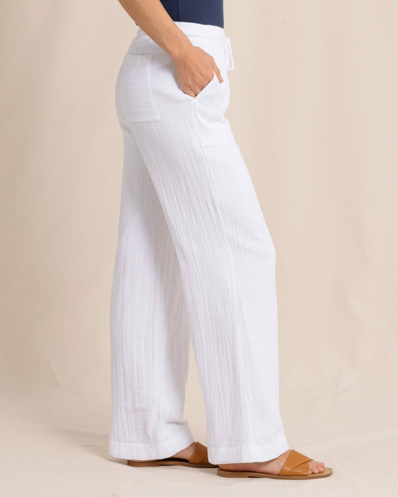 Southern Tide Laken Wide Leg Pant - Classic White For Women