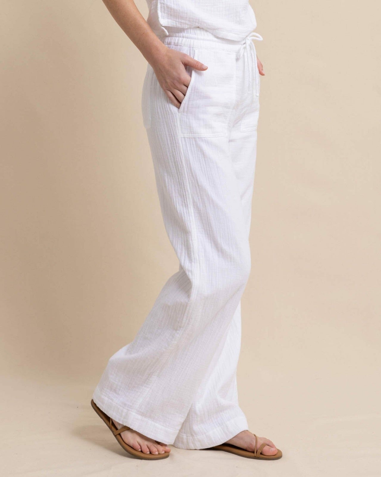Southern Tide Laken Wide Leg Pant - Classic White For Women