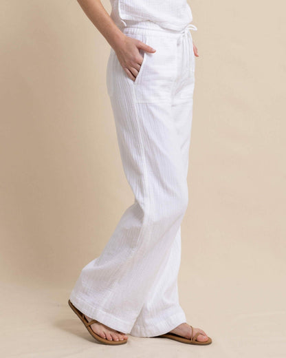 Southern Tide Laken Wide Leg Pant - Classic White For Women