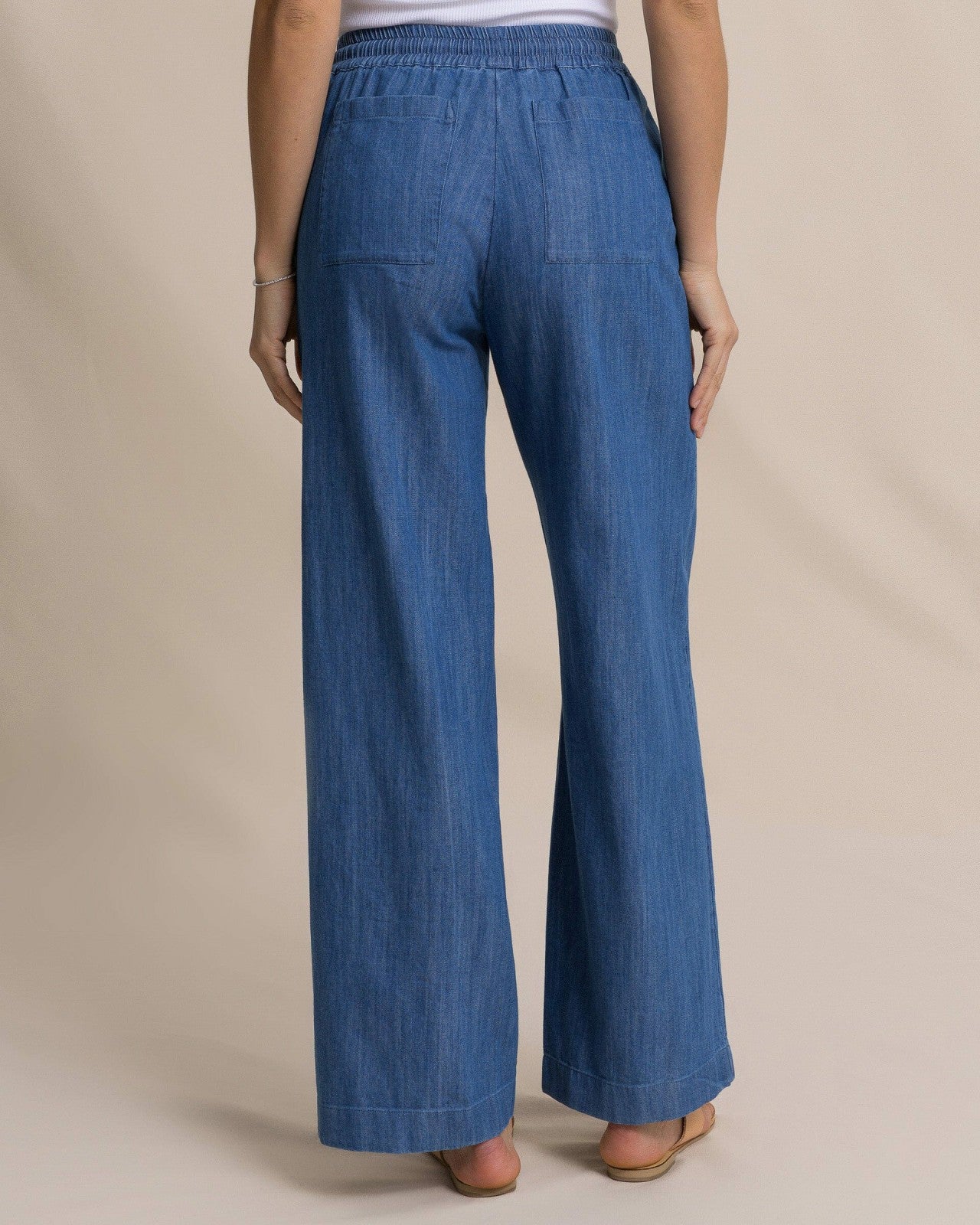 Southern Tide Laken Denim Wide Leg Pant For Women
