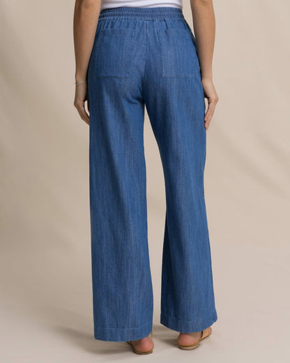 Southern Tide Laken Denim Wide Leg Pant For Women