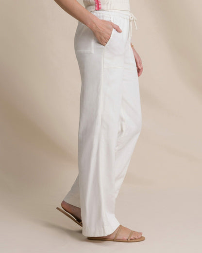 Southern Tide Laken Linen Wide Leg Pant - Sand White For Women