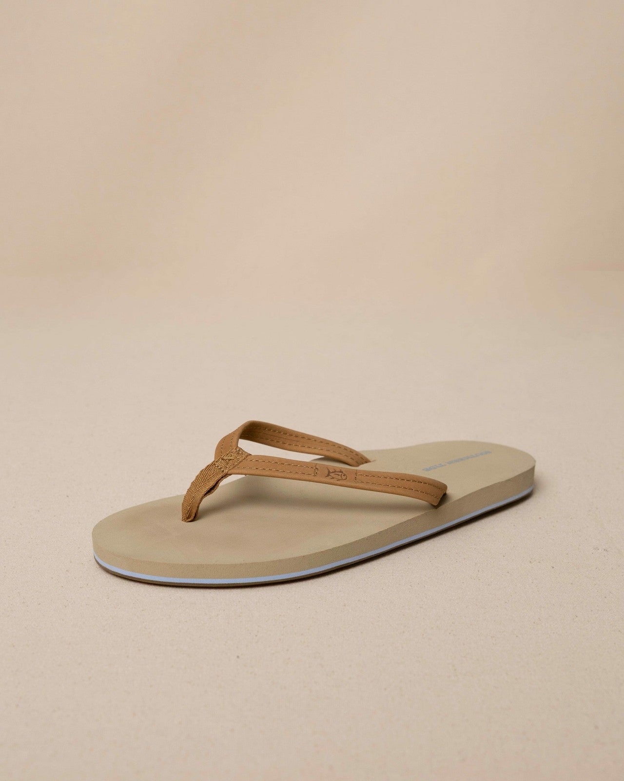 Southern Tide Brown Leather Flip Flops For Women|Home