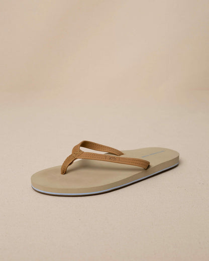 Southern Tide Brown Leather Flip Flops For Women|Home