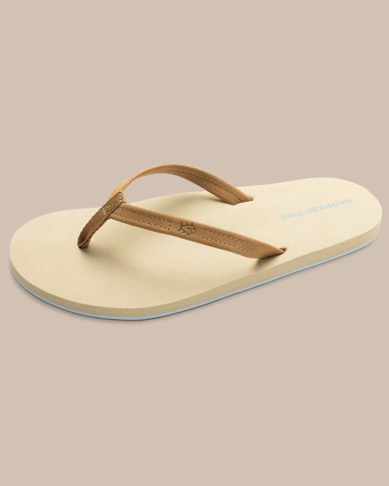 Southern Tide Brown Leather Flip Flops For Women|Home