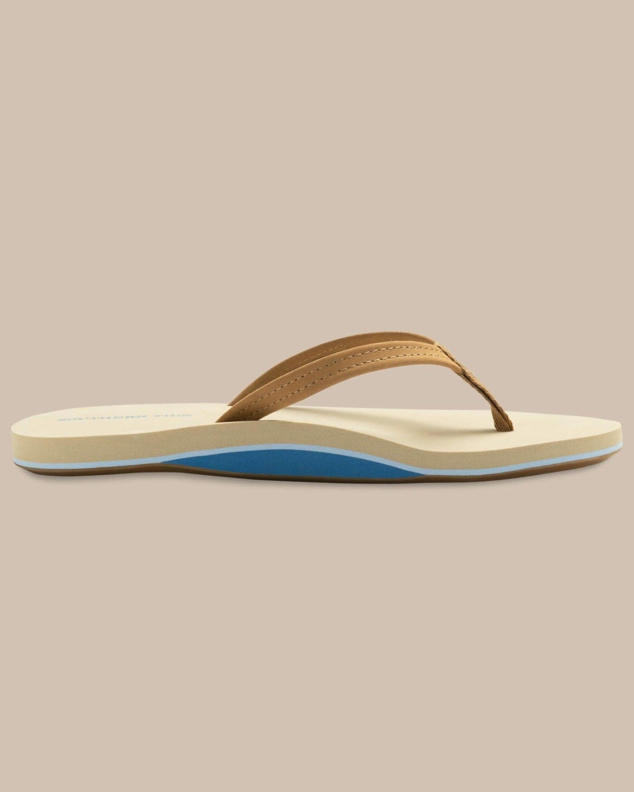 Southern Tide Brown Leather Flip Flops For Women|Home