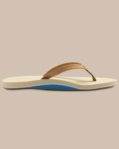 Southern Tide Brown Leather Flip Flops For Women|Home
